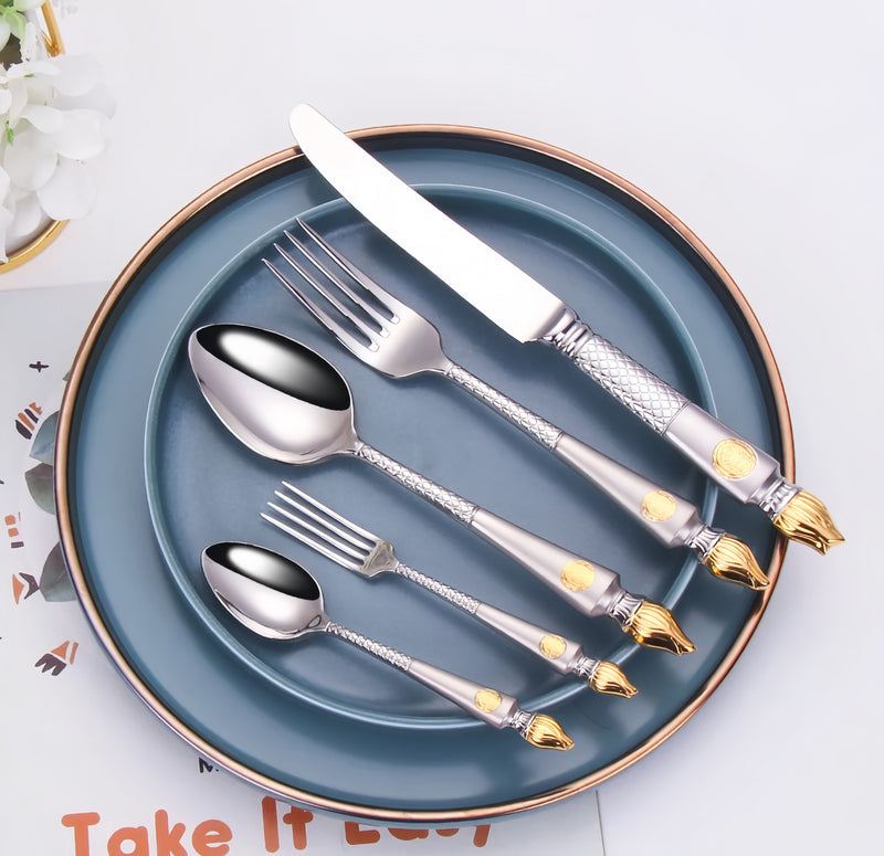 304 stainless steel flatware set with mirror and matte finishes for elegant dining and gifting