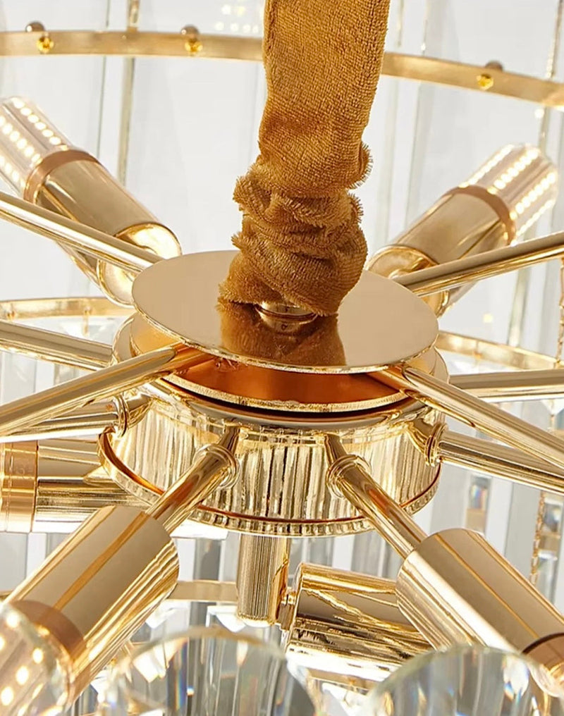 modern metal chandelier with clean architectural lines