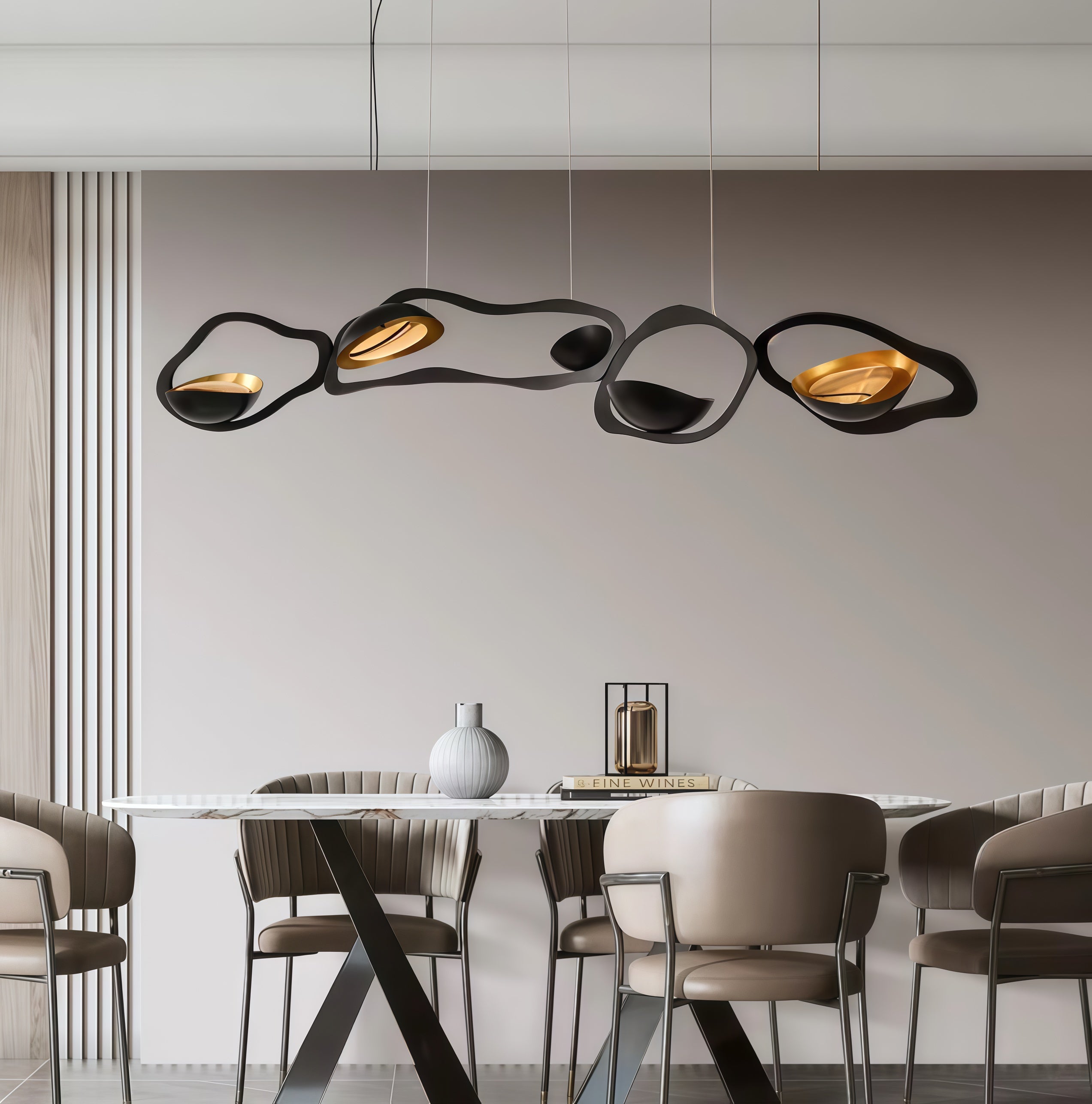 Sculptural art glass chandeliers with colored Murano-style glass, black crystal, floral glass, and artistic alabaster forms | LINKORI Art & Edge