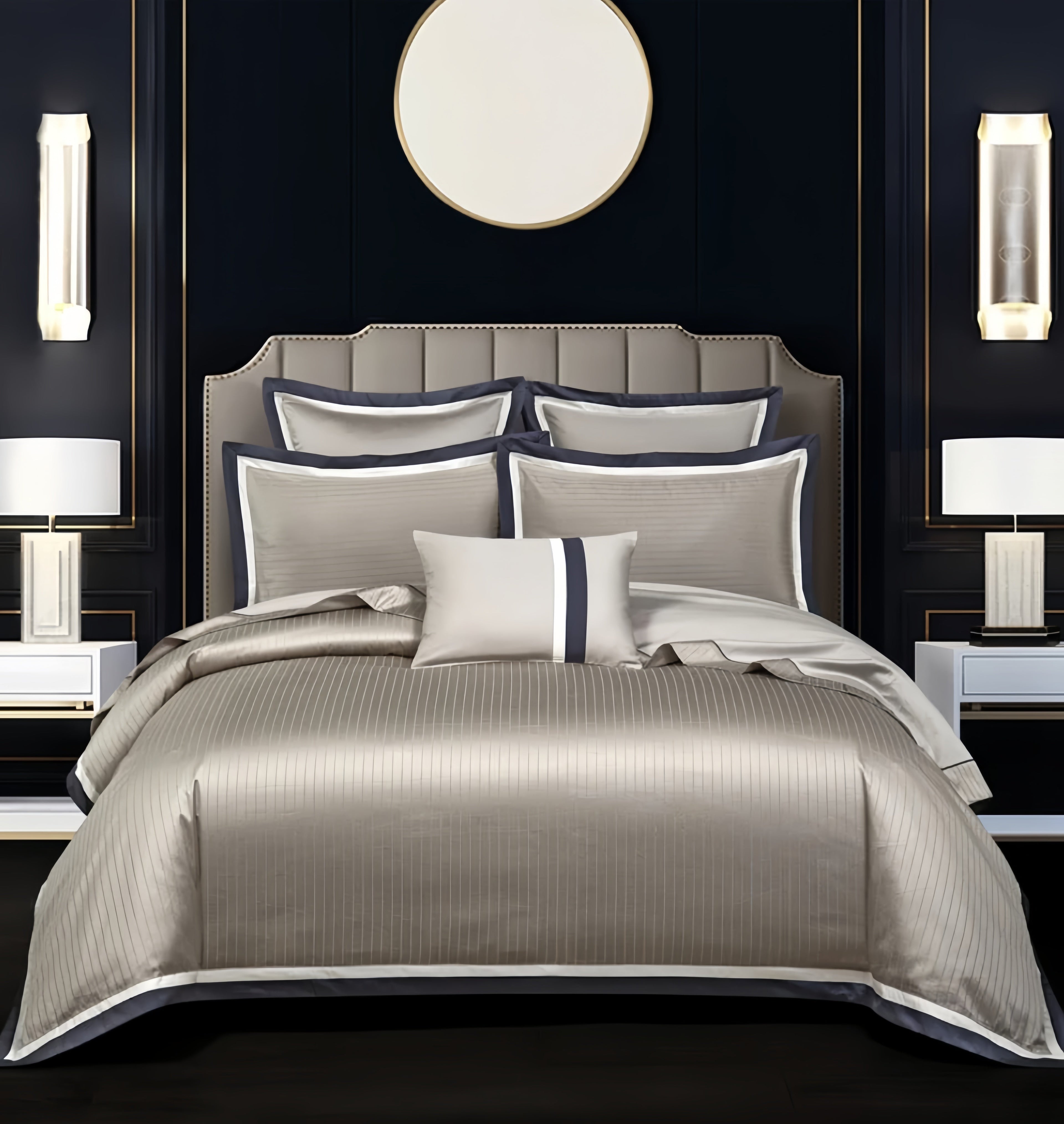 Minimalist Egyptian cotton duvet cover set with refined texture and subtle luxury – LINKORI quiet opulence collection