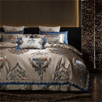 Royal baroque gold medallion duvet cover Egyptian cotton quilted bedspread luxury set