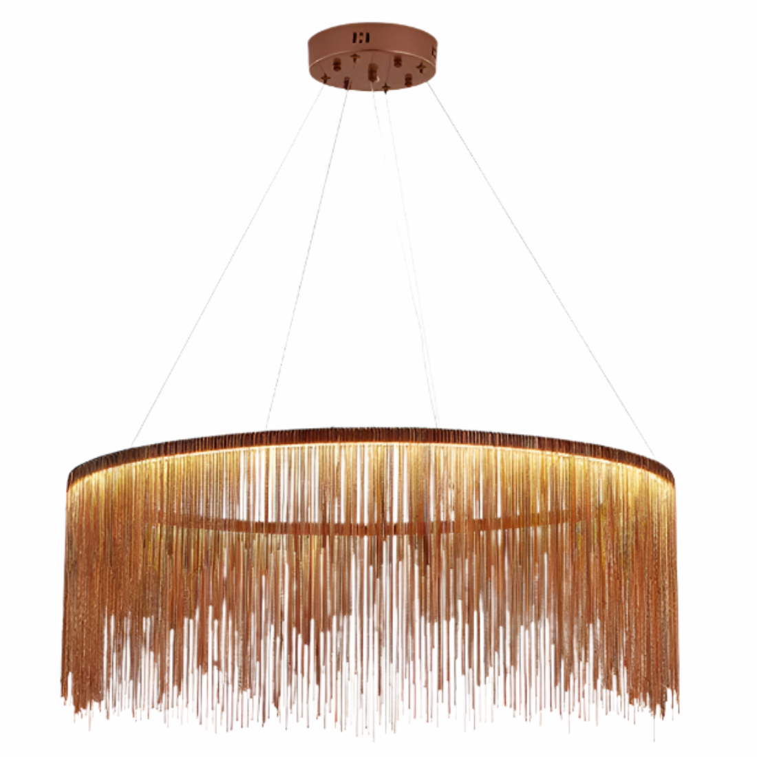 Modern Chain Chandelier – Polished Rose Gold LED Pendant for Dining Room & Boutique Interiors | LINKORI YNSELL