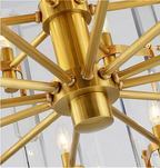 Crystal chandelier in bronze finish ideal for dining room, foyer, and castlecore interiors