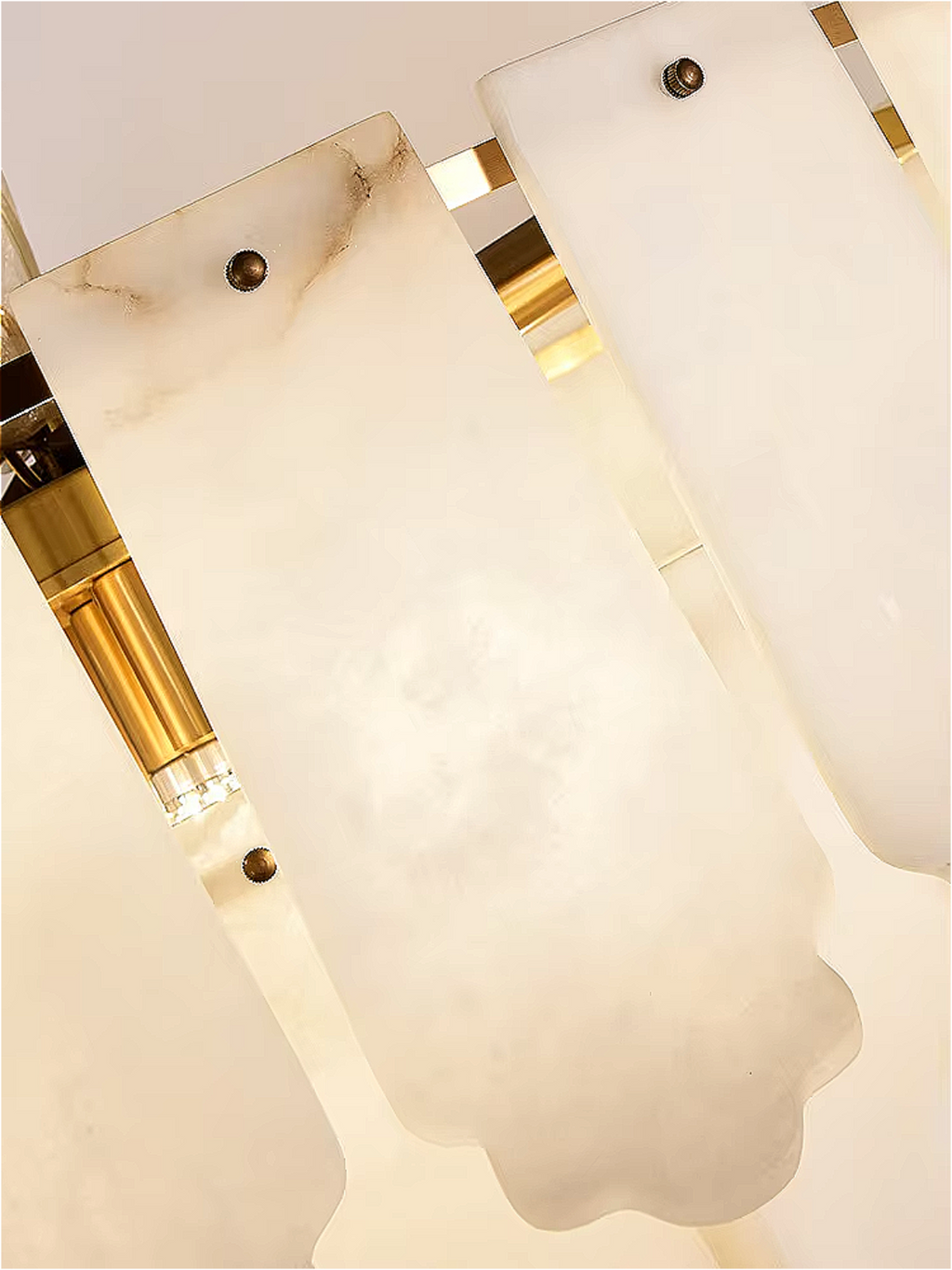 hand-carved alabaster chandelier with cascading leaf panels – modern classic pendant lighting for castlecore interiors