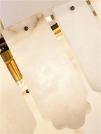 hand-carved alabaster chandelier with cascading leaf panels – modern classic pendant lighting for castlecore interiors