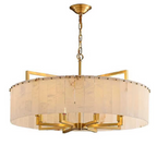 modern round alabaster pendant chandelier in gold – statement lighting for living rooms, foyers, and luxury homes