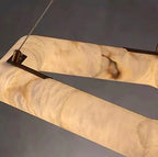 spanish alabaster pendant light sculptural ring chandelier neutral tone modern interior lighting LINKORI AURALITH