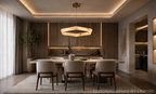alabaster geometric ring chandelier modern luxury ceiling light warm ambient dining room lighting LINKORI AURALITH