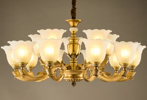 vintage designer glass chandelier in antique gold, luxury lighting for classic dining rooms