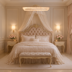 Designer rectangular alabaster chandelier —  romantic room pendant light in gold and stone