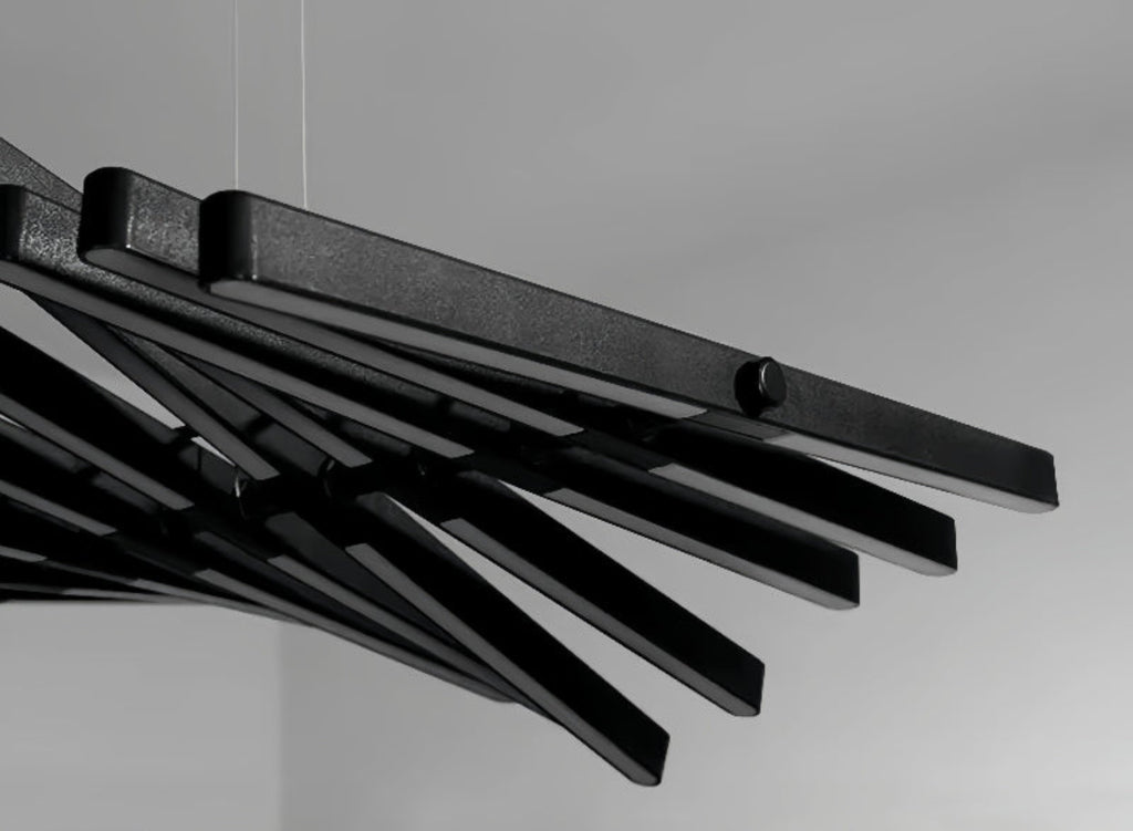 BLACK STICK CUSTOM FLEX Chandelier – Adjustable Modern LED Chandelier for Artistic Interiors - LINKORI