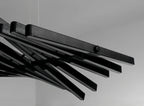 BLACK STICK CUSTOM FLEX Chandelier – Adjustable Modern LED Chandelier for Artistic Interiors - LINKORI