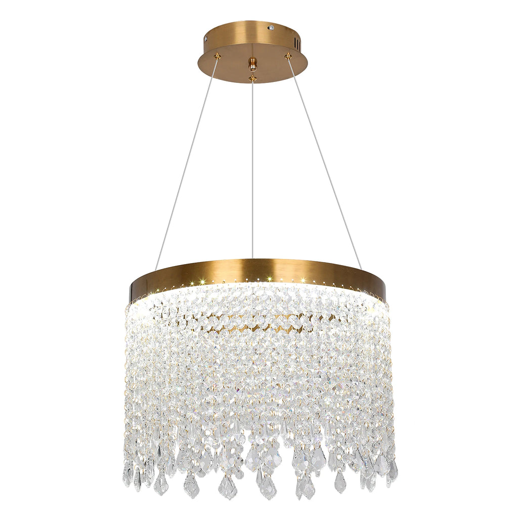 Luxury Crystal Tassel Chandelier – Gold Contemporary Pendant Light for Contemporary & Modern Dining Room 