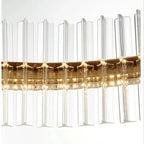 LED ring chandelier 23.6" diameter, warm 2700K glow, gold finish overhead shot, entryway — LINKORI DEROLLEN