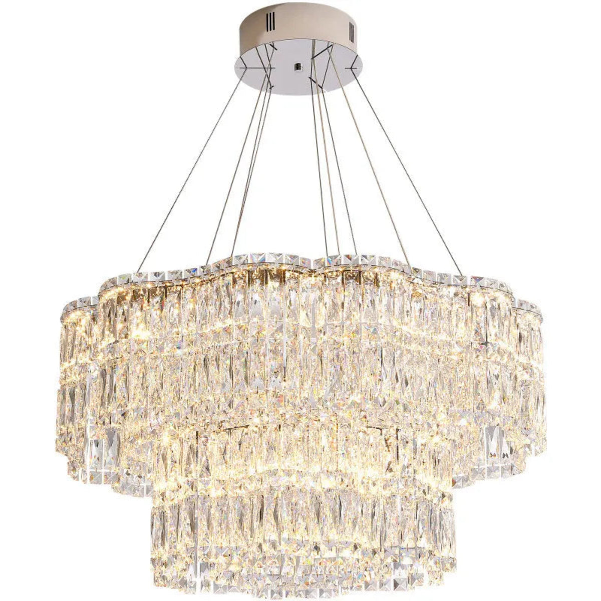 Luxury Crystal chandelier with multiple tiers for Modern Luxury Interiors
