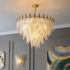 Oversized 5-tier luxury crystal chandelier with cascading glass tiers, opulent vintage gold lighting for luxury interior design – LINKORI GLEATERA