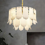 Alabaster Drum chandelier – statement lighting for dining tables, foyers, and timeless classic homes