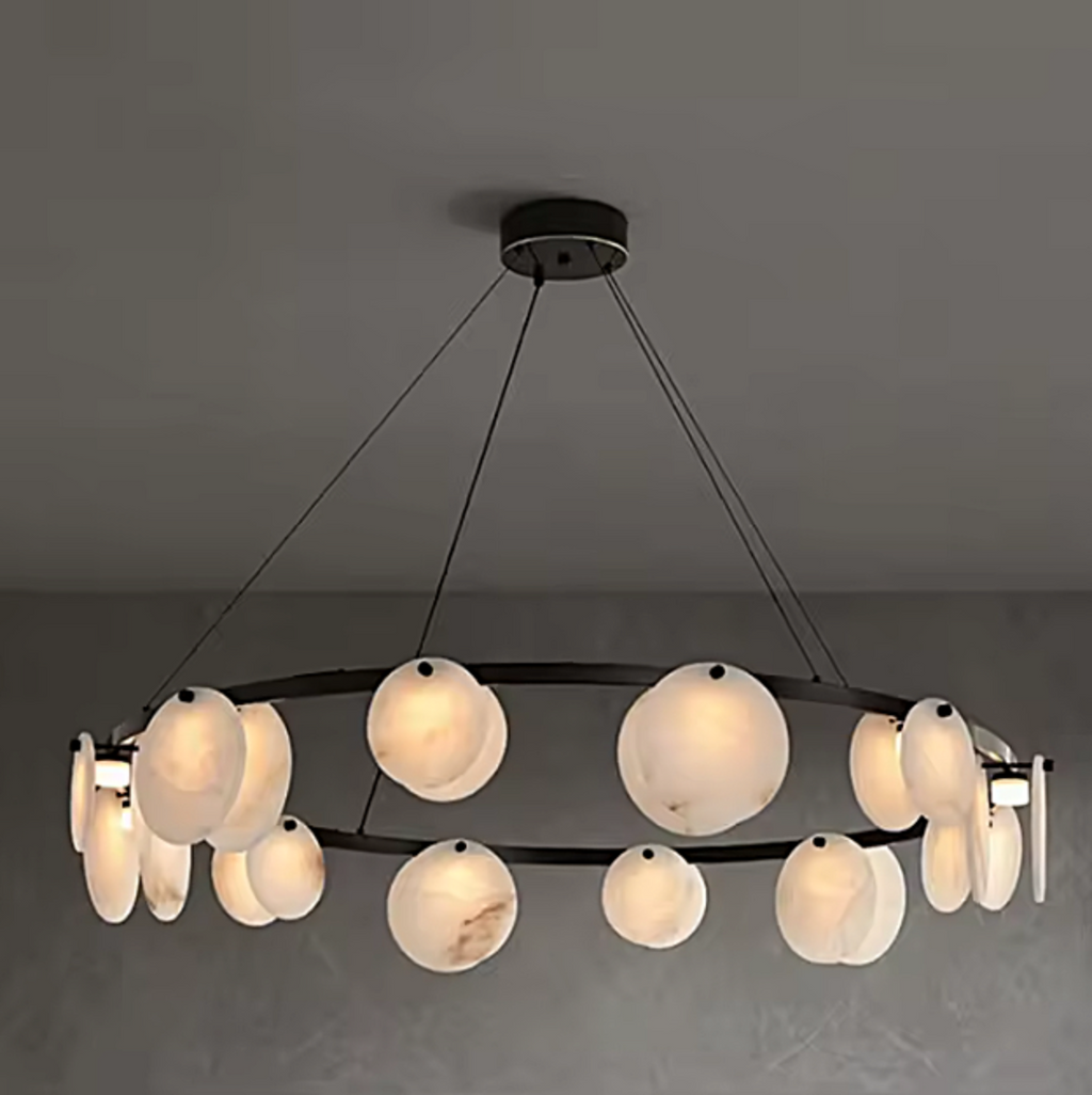 sculptural alabaster chandelier for luxury apartment living room modern decor