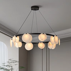alabaster chandelier for contemporary dining room 