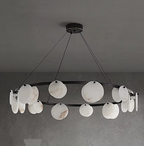 organic alabaster chandelier for designer interior living space with neutral tones