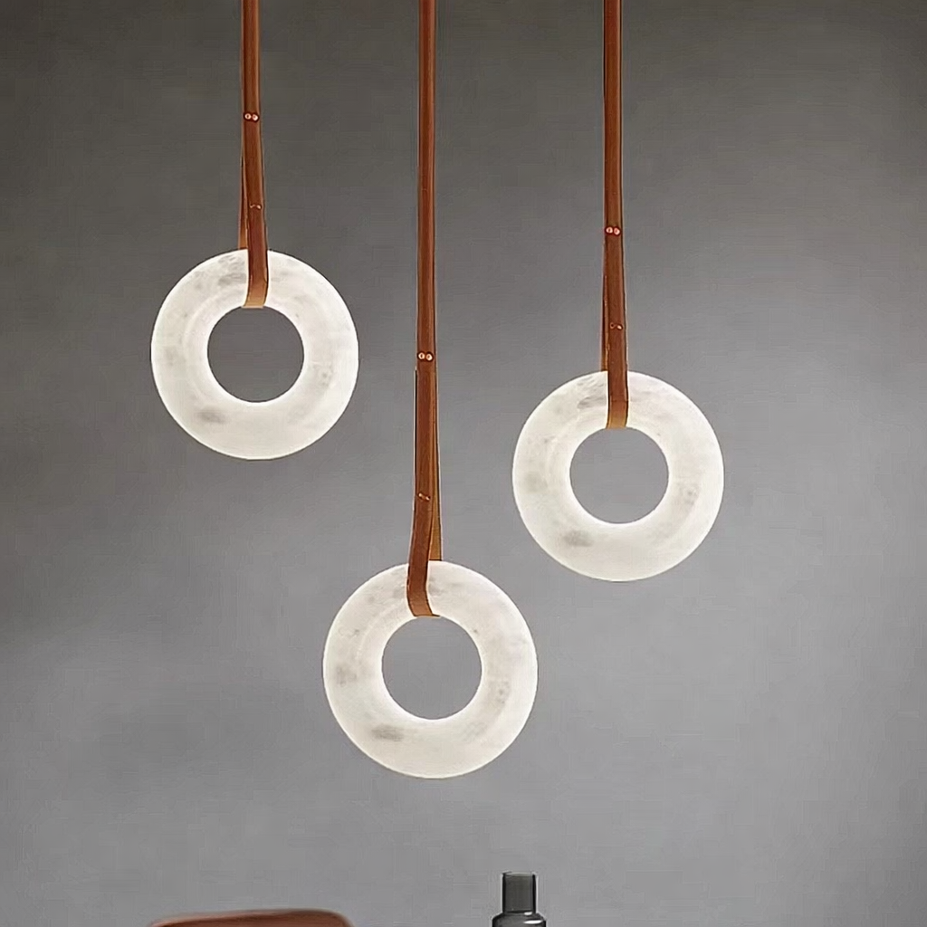 Alabaster ring chandelier for modern dining room