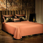 Luxury royal baroque duvet cover orange satin jacquard 100% Egyptian cotton ornate palace bedding