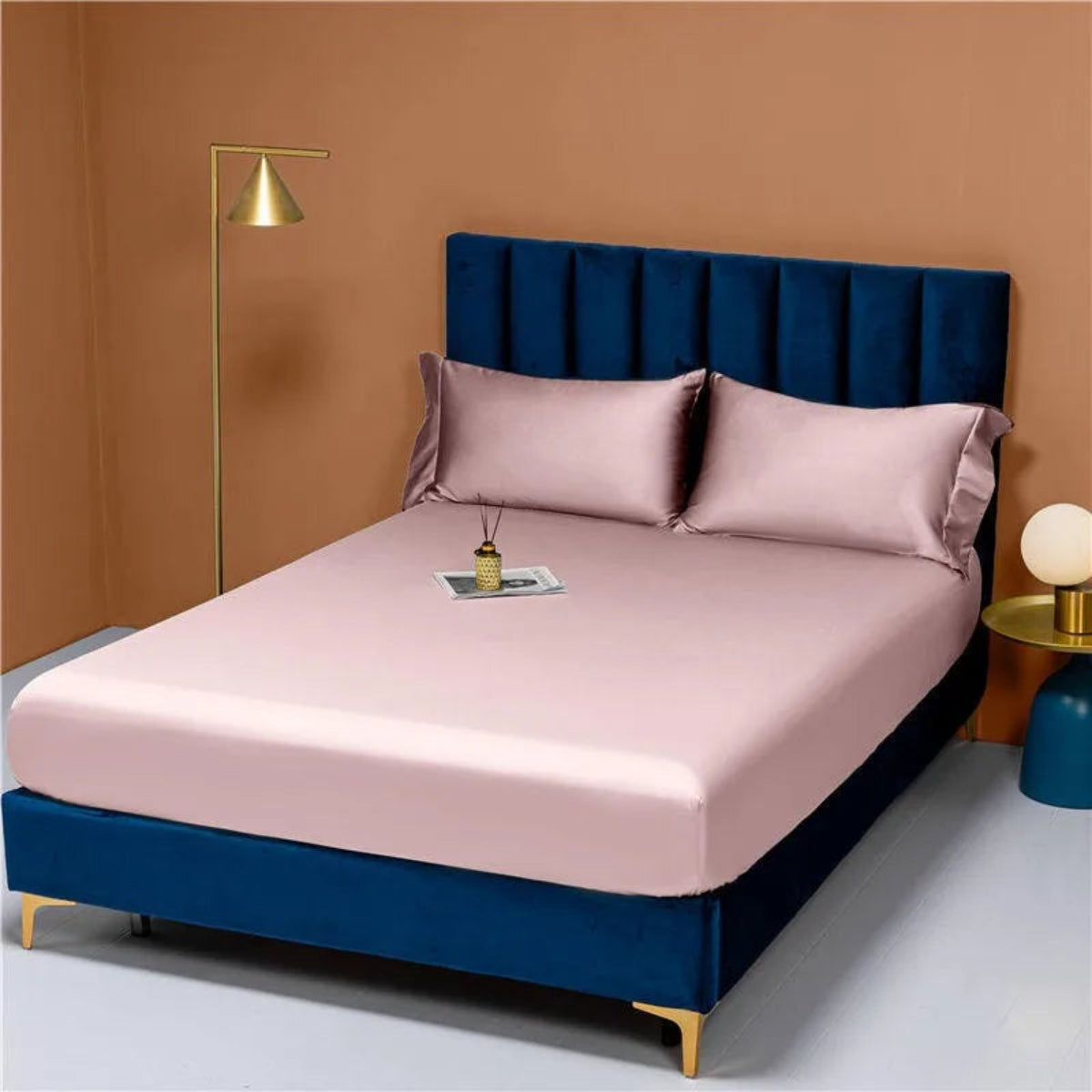 Pink 1000TC Egyptian cotton pillowcases 2-pack, luxury sateen, hotel-smooth finish | LINKORI Free Gift 