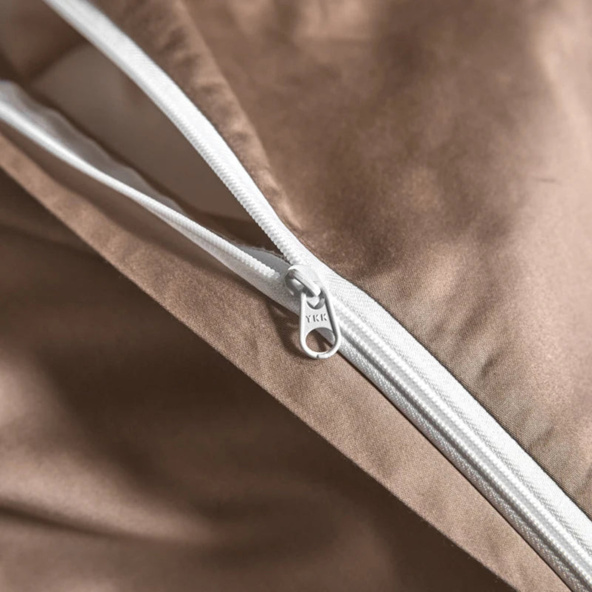 Glam bedroom style with shimmer brown and gold striped duvet cover 4-piece bedding set