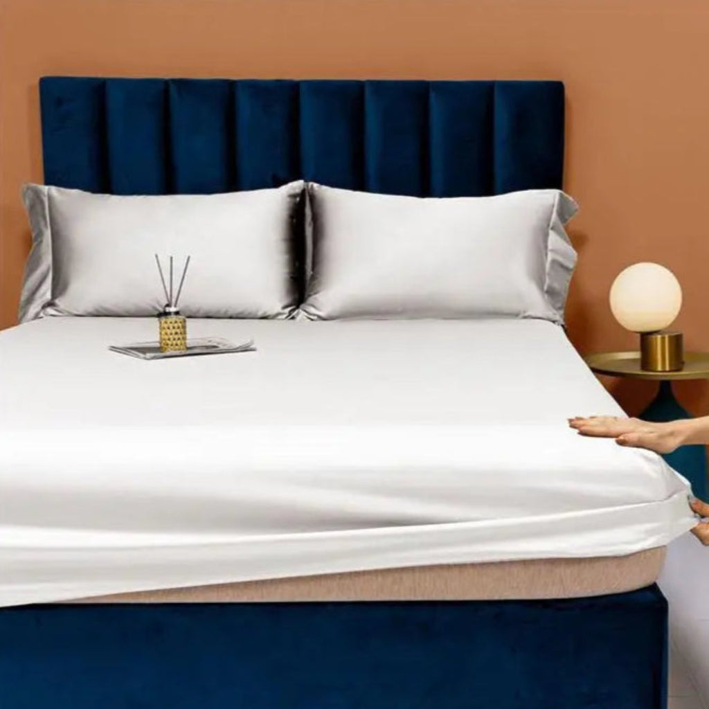 white 1000TC Egyptian cotton pillowcases 2-pack, luxury sateen, hotel-smooth finish | LINKORI