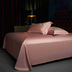 Romantic pink embroidered geometric bedding set - luxury 100% cotton hotel style duvet collection queen king