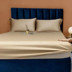 Gold 1000TC Egyptian cotton pillowcases 2-pack, luxury sateen, hotel-smooth finish | LINKORI Free Gift 