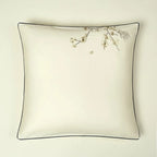 Grey & ivory floral embroidery bedding set – Egyptian cotton duvet cover for luxury and cottagecore bedrooms