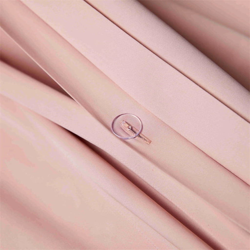 Opulent blush pink geometric embroidered duvet collection - premium cotton luxury bedding for master bedrooms