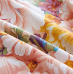 colorful floral duvet cover in French country bedroom, 100% cotton 4-piece duvet set – LINKORI Rosacoral