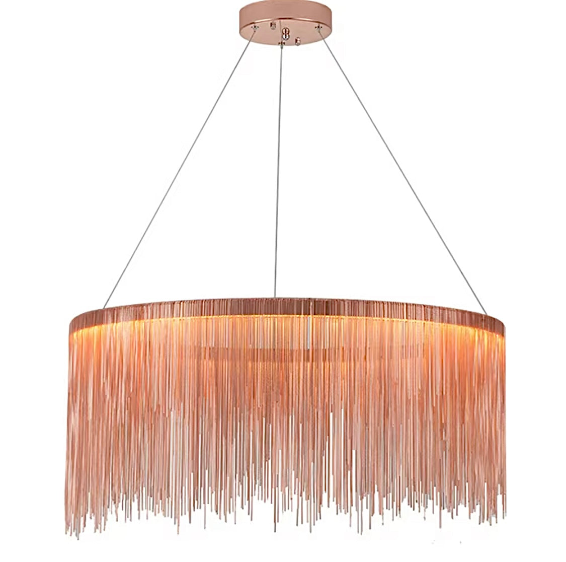 rose gold fringe chandelier modern luxury ceiling light dining room LINKORI YNSELL 