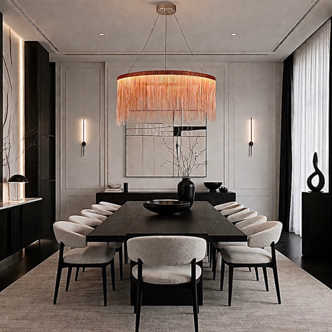 modern rose gold chandelier fringe design luxury dining lighting LINKORI YNSELL R.S