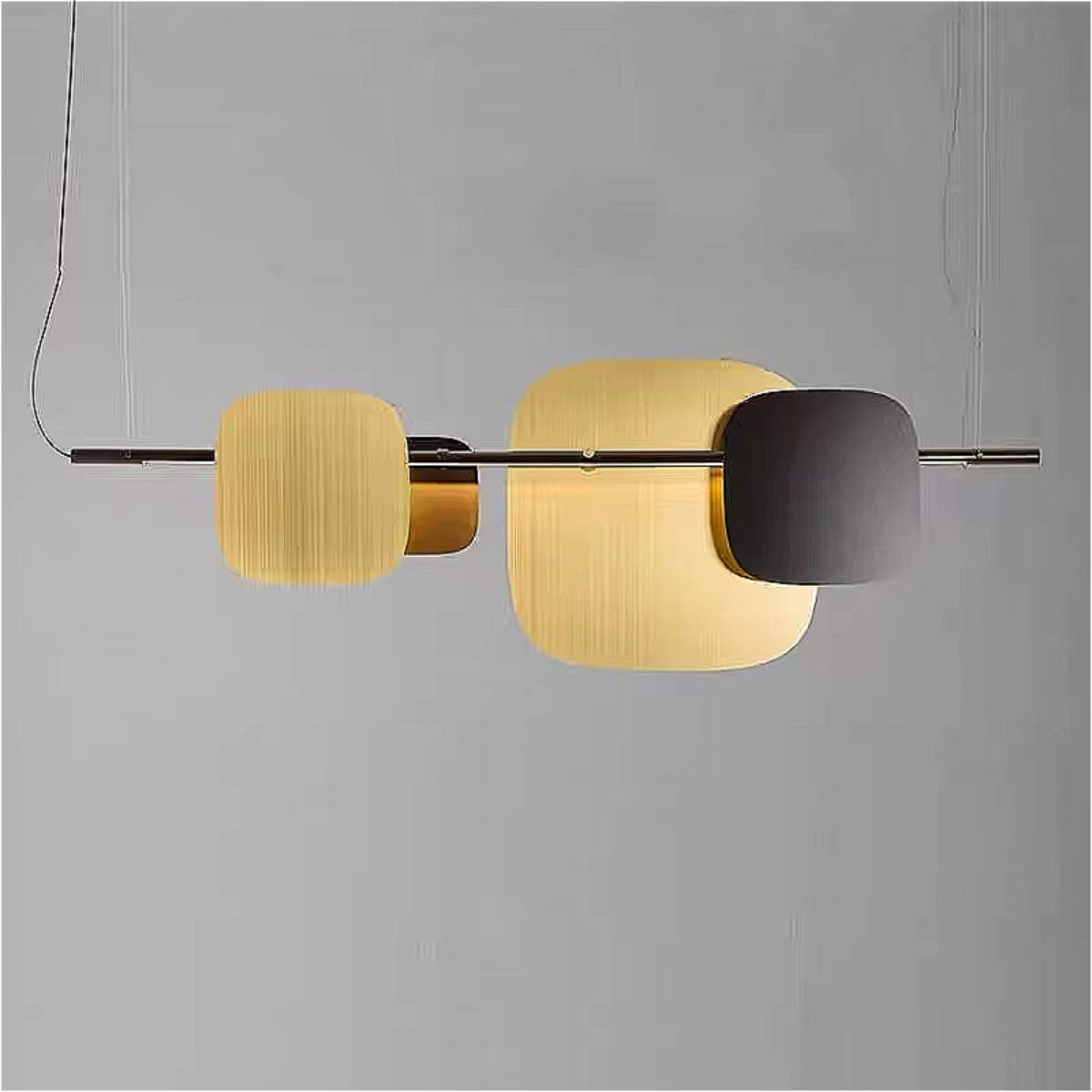 Modern Black & Gold LED Chandelier – Sculptural Chandelier for Contemporary Dining Rooms