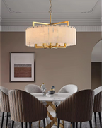 designer gold alabaster chandelier – sculptural modern pendant lighting for elegant foyers and dining rooms