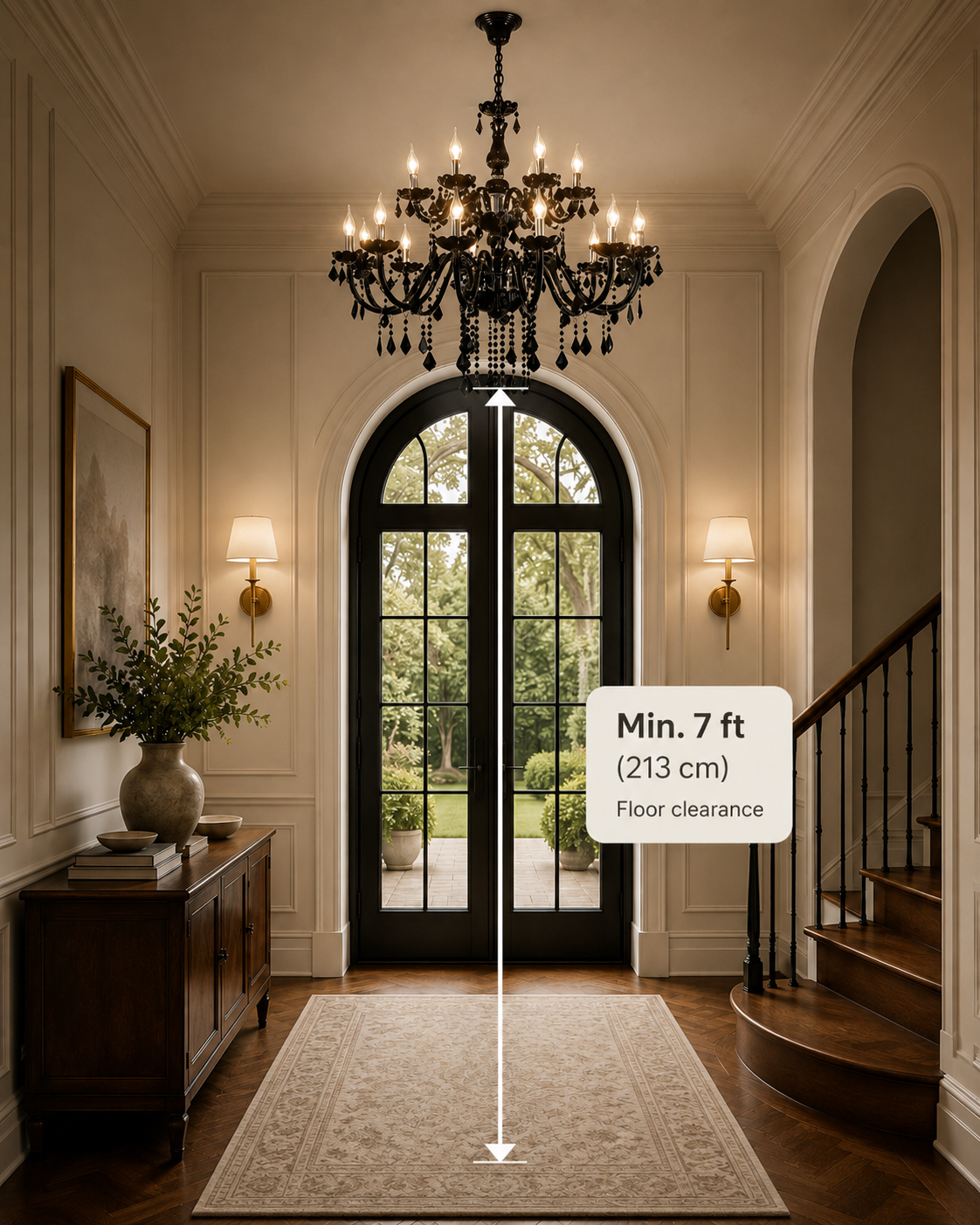 Entryway chandelier size, hanging height, and placement guide for foyers and high-ceiling entry spaces - LINKORI