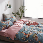 Luxury Tropical Duvet Cover Set – Parrot Botanical 4-Piece in Egyptian Cotton | LINKORI Livelic