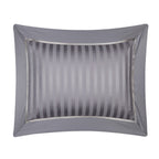 grey Egyptian cotton pillowcase with solid border 4-piece luxury bedding set, no stripe trim for refined contrast | LINKORI Gradiol S. Grey