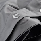 grey striped Egyptian cotton duvet cover button closure detail 400TC sateen breathable luxury bedding | LINKORI Gradiol S. Grey