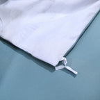 Full flat sheet from LINKORI Light Skyra set – soft light blue Egyptian cotton with elegant drape