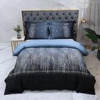 Full view of LINKORI Dark Forest duvet cover set – deep forest tree print on luxury Egyptian cotton bedding