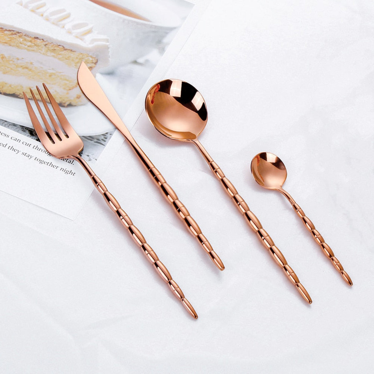 Patti Rose Gold Cutlery Set + FREE Gift! - LINKORI