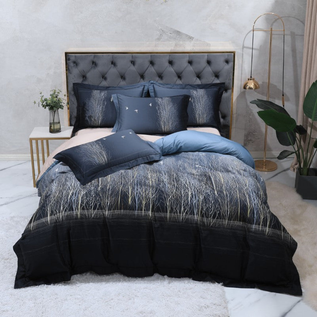 Dark Forest Duvet Cover Set – 100% Egyptian Cotton, Ultra-Soft & Breathable (4-Piece Set) + FREE Gift! - LINKORI