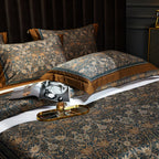 Ornate pillows on baroque bedding – 100% Egyptian cotton luxury bed set