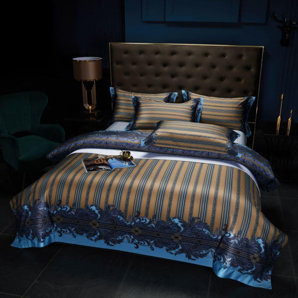 Luxury Egyptian Cotton Duvet Set – Side View of Wovo Bedding Display