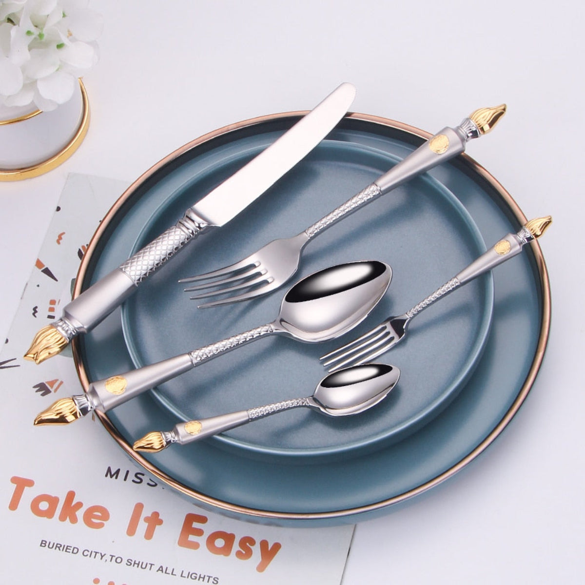 Premium Silver Flatware Set – Luxury Polished 304 Stainless Steel for Elegant Dining & Gift-Ready Occasions | LINKORI Torph

